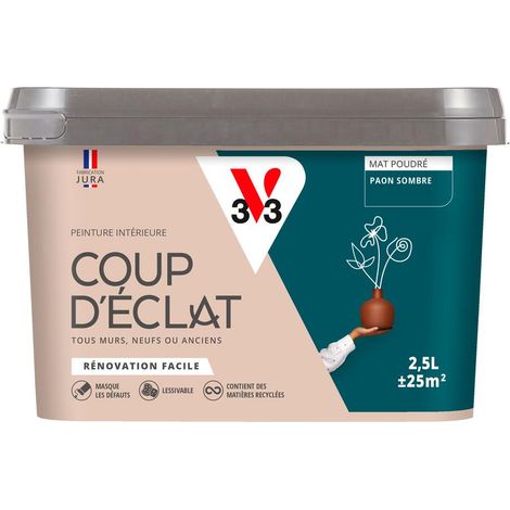 Peinture murale intérieure Coup d'Éclat® V33 Paon sombre Mat Poudré 2,5L