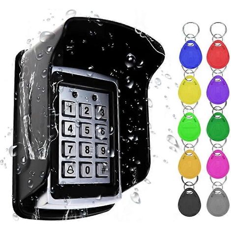 Clavier de contrôle d'accès RFID en métal, étanche et résistant à la pluie, pour système de verrouillage électronique d'ouvre-porte extérieur. (1/5)