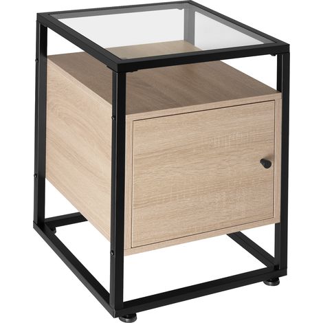 Table de chevet Style industriel 40 x 43 605 cm Bois clair (1/5)