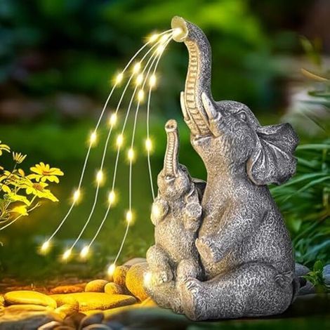 Bardusch - Statues solaires de Jardin en Forme d'éléphant pour extérieur, Cour, décoration de Jardin, Cadeaux Uniques pour Maman, pour Femme, décoration d'éléphant pour terrasse