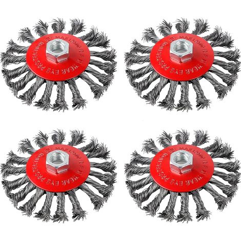 Brosse Métallique Meuleuse Ø115mm Disques à M14 pour Meuleuse d'Angle, Polissage et Dérouillage Métal, Lot de 4 Pièces (1/5)