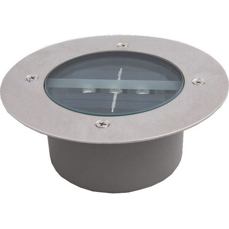Luces solares para exteriores, paquete de 4, 3 focos LED solares para jardín, IP65, resistentes al agua, luz decorativa para césped, caminos, terrazas, jardines y entradas (redondas, blanco frío) (1/4)