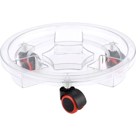 Plato rodante para maceta – Diámetro 46 cm/42 cm/35 cm/30 cm/26 cm – Plástico transparente y resistente – 1 unidad (1/5)