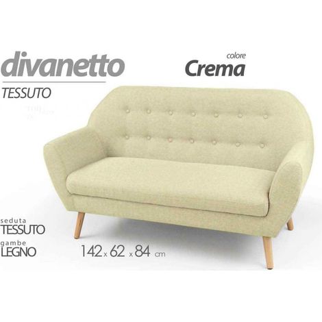 Divano design stile moderno fashion crema cm 142 x 64 x 84 h
