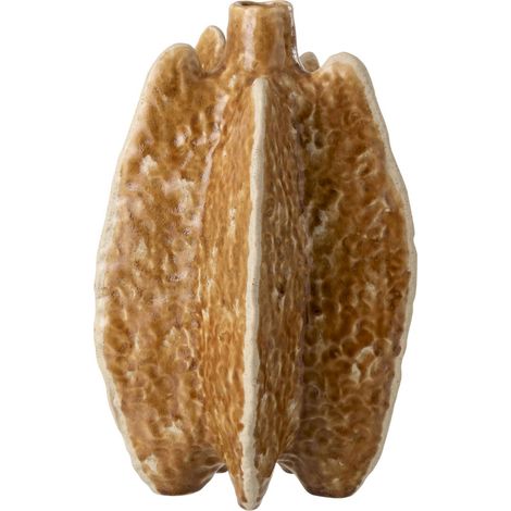 Vase ocre en porcelaine texturée - ocre (1/3)