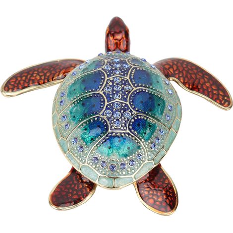 Turtle Jewelry Box, Brightly Colored Sea Ornament for Home Decoration, Gift Box, Storage Space, Rustproof (1/5)