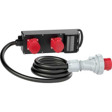 PC Electric 9441853 Steckdosen-Verteiler Schwarz