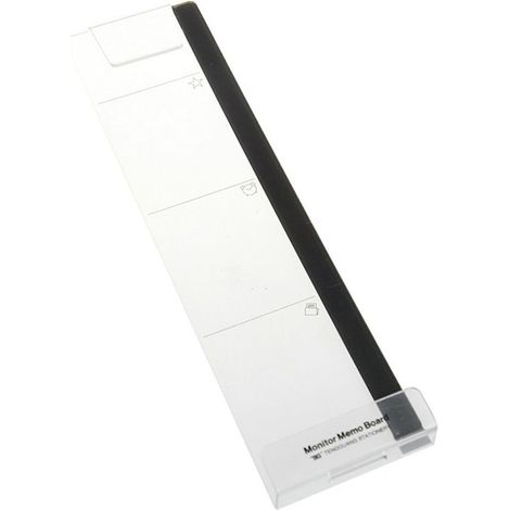 Memo Board - Acrylic Monitor Side Mount - 30 x 8 cm - For Desktop Organization - White - 1 Pc (1/5)