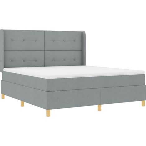 Maison Exclusive - Letto a molle con testiera Grigio chiaro 180 x 200 cm Tessuto (1/5)