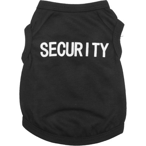 Animal Winter Clothes chiot chien chat Vest T Shirt Coat Dress Sweater Apparel SECURITY, noir S (1/5)