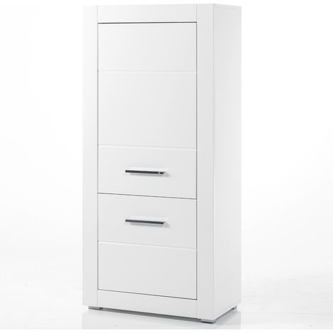 Kommode BALVE-61 in Hochglanz weiß BxHxT: 65x142x35cm (1/4)