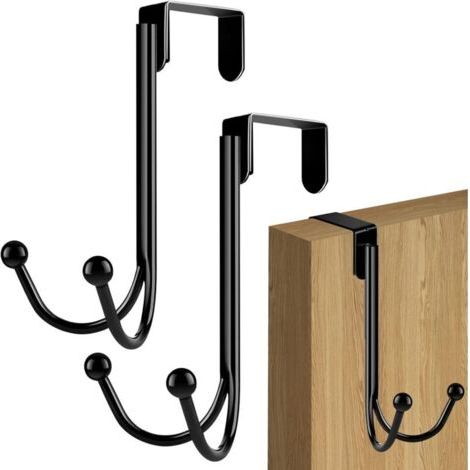 Lot de 2 crochets de porte en acier inoxydable pour manteau, serviette, porte-manteau, porte-manteau, porte-serviette, porte-manteau, porte-manteau, porte-manteau, porte-manteau-Chrom (1/5)