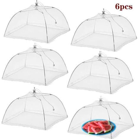 6 mosquiteras, red para frutas, malla antimoscas, mosquitera, cubierta protectora para alimentos, 43 cm (1/4)