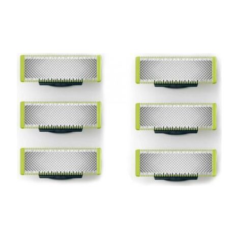 Applicable à OneBlade - Lames de rechange, pour rasoir/tondeuse électrique OneBlade, acier inoxydable robuste, taille, stylisation et rasage, lot de 6 (1/5)