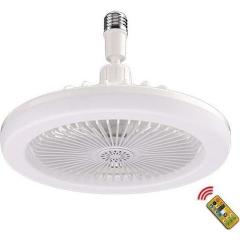 LED-Deckenventilator, Fernbedienung mit stufenloser Dimmfunktion, E27 – Weiß (1/5)