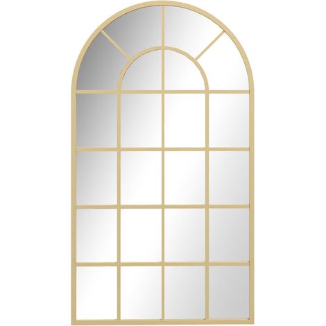 Wall mirror, wardrobe mirror, 110 x 62 cm, decorative hanging mirror with gold metal frame for bedroom and living room (1/5)