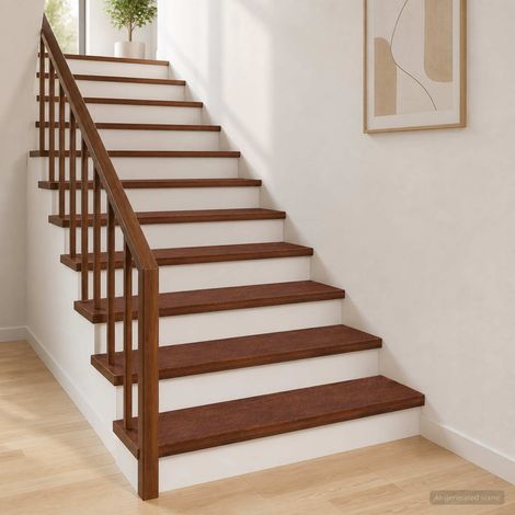 Nez de marche 4 pièces 90 x 25 x 2 cm Marron foncé (1/5)