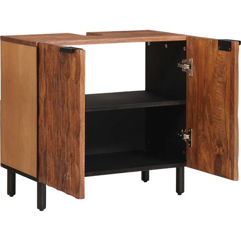 Maison Exclusive - Armadio per Lavabo da Bagno con porta Marrone 62 x 33 x 58 cm (1/5)