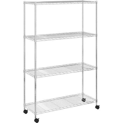 Estantería de 4 niveles con ruedas cromado 90x35x142 cm 200 kg vidaXL
