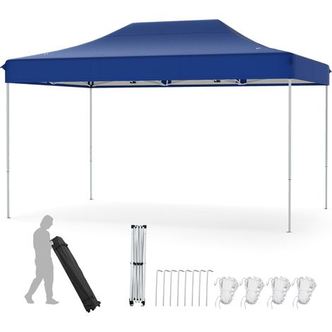 Tenda pop-up per impieghi gravosi con fori di drenaggio borsa con ruote, Tenda facile installazione Blu scuro (1/4)