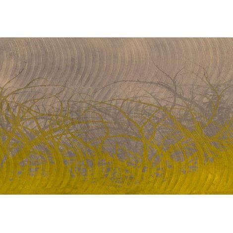 Papier peint panoramique original gris & jaune Tapisserie panoramique dorée & grise avec relief pour salon Papier peint panoramique pour cage d'escalier (1/3)