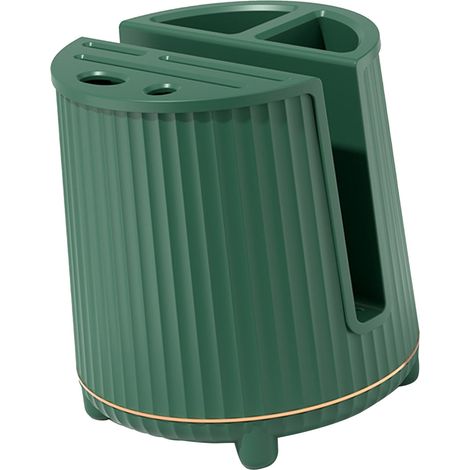 Porte-couteaux rotatif multifonctionnel, planche à découper, support de rangement pour couteaux, grande capacité, égouttoir, étagère à baguettes et couteaux, simple couche, vert foncé