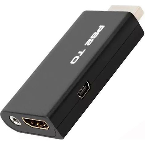 Convertisseur audio/vidéo compatible PS2 vers HDMI, adaptateur Full HD 1080P, prend en charge la sortie 480i/480p/576i, avec une prise de sortie audio 3,5 mm. (1/5)