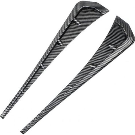 (Noir Gris) 1 paire de grilles d'aération latérales en fibre de carbone pour ailes de voiture, ailerons latéraux, grilles d'admission d'air, autocollants pour ailes, accessoires auto (1/5)