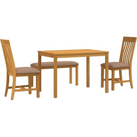Dining Set 4 pcs Grey Solid Oak Wood vidaXL (1/5)