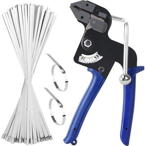200 Pieces Stainless Steel Cable Clamp Gun Metal Clamp Kit for Tension and Cutting, Metal Strapping, Metal Fastener Gun for Industry and Agriculture (1/5)