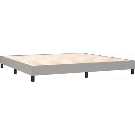 Somier de láminas sobre patas estructura de cama 200x200 cm tela gris claro TDL0207173