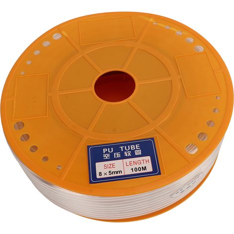 Leichter, flexibler, transparenter PU-Druckluftschlauch für Luftkompressoren, 8 mm Außendurchmesser, 5 mm Innendurchmesser, 100 m Länge, abriebfest (1/5)