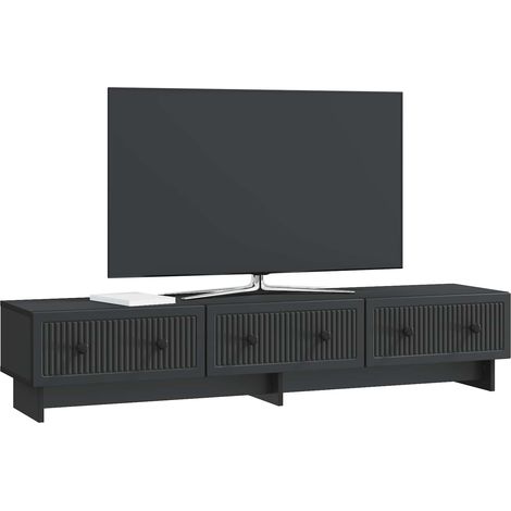 Maison Exclusive - Meuble TV avec tiroir Noir 147 x 34,5 x 30 cm Bois d'ingénierie (1/5)