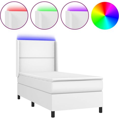 Maison Exclusive - Giroletto Molle con Materasso e LED Bianco 100x200cm Similpelle (1/5)