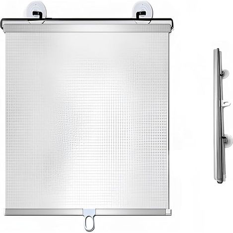 Store enrouleur blanc rétractable à ventouses, sans perçage, convient à une utilisation intérieure, dimensions : 40 x 60 cm (1/5)