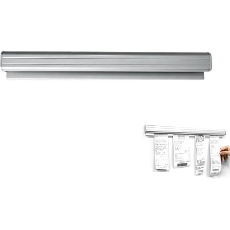 Soporte para tickets - Riel de pared de aluminio para tickets, cajas registradoras, billetes, etiquetas de sujeción y pedidos accesorio para cocina, oficina, bar o restaurante fácil de instalar 30 cm (1/5)