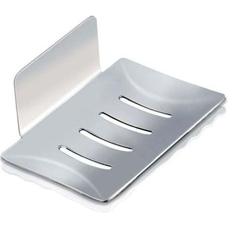 Portasapone da parete, portasapone per doccia in acciaio inox senza foratura, portasapone per bagno e cucina, può contenere sapone, spugne e spazzole (argentato). (1/4)