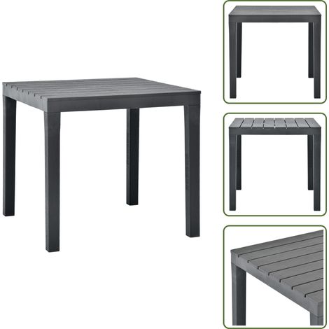 Table de jardin Anthracite 78x78x72 cm Plastique - Table De Jardin - Table Repas Extérieure - Mobilier De Jardin - Table En Plastique - Table Résistante Aux Intempéries (1/5)