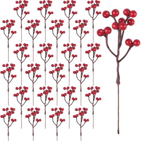 36Pcs Décoration Rouge Baies De Houx Noël Artificielles pour Guirlande Bricolage Artisanat (1/5)