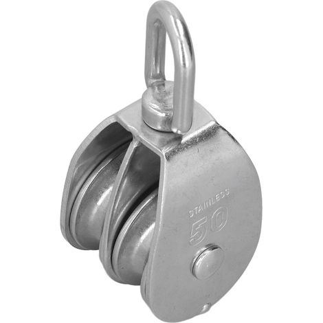 Poulies marines de 50 mm/2,0 pouces, à double rouleau, capacité de charge de 400 kg, fabriquées en acier inoxydable 304, robustes, adaptées aux yachts et aux bateaux. (1/5)