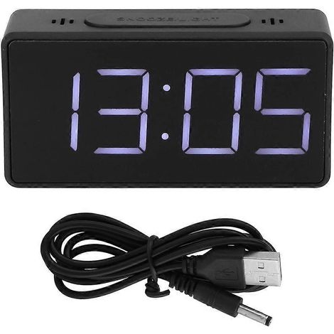 Einfacher digitaler LED-Wecker mit Schlummerfunktion, ideal für Studenten und Schlafzimmer, schwarzes, helles Display für den Einsatz am Bett.