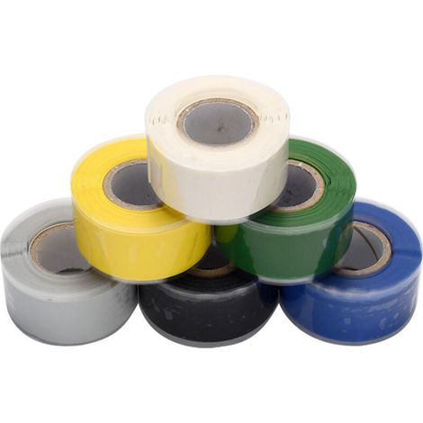 6 rouleaux 1.5m ruban en silicone auto-fusionant,Ruban adhésif isolant et bande d'étanchéité,Bande de sauvetage d'urgence (1/4)