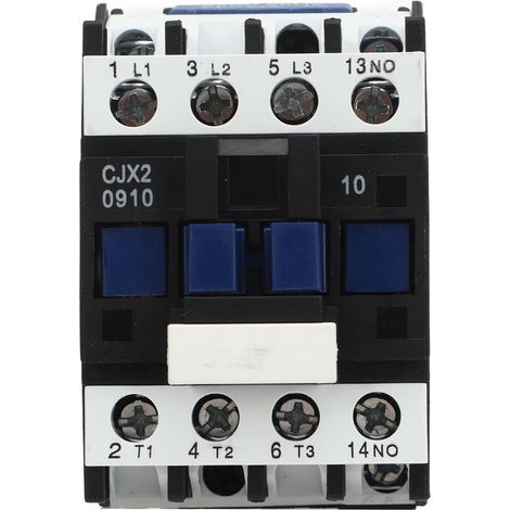 Contacteur électrique triphasé CJX2 0910, 9A 220V AC, contacts argent, montage sur rail DIN pour moteurs (1/5)
