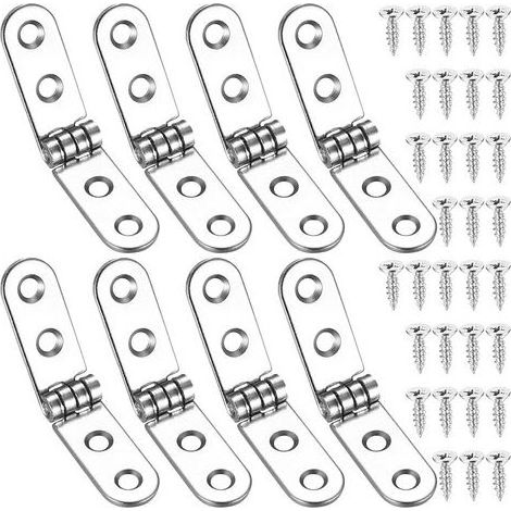 8 Pcs Charnières Pliantes à 180 Degrés, Charnières Rabattables, Charnière de Porte Autonome pour Machine à Coudre, Table Pliante, Meubles de Cuisines, Armoires, Portes (1/5)