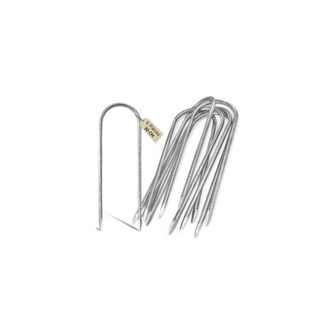 6Pcs 30cm Piquets d'ancrage Résistants en Acier Galvanisé Antirouille avec Crochets en U pour Tentes de Trampoline Convient pour Camp, Jardin, Abri et Balançoires
