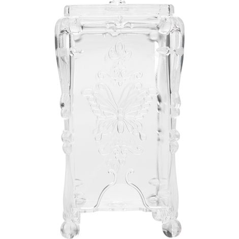 Boîte transparente de rangement pour cotons démaquillants, organiseur de pads cosmétiques, outils de manucure et essuyage (1/5)