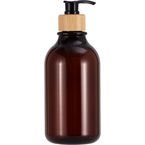 Distributeur De Savon - Bouteille Rechargeable En Verre Ambre - Pour Salle De Bain Cuisine Bureau - 2 Pièces (1/5)