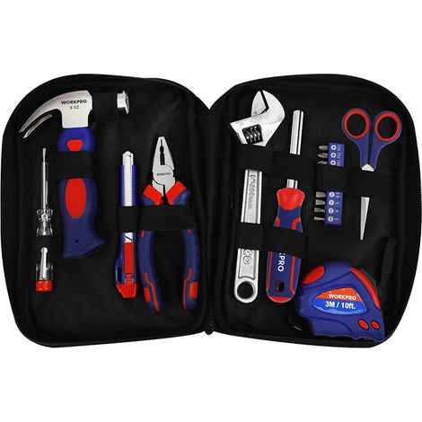 Coffret Outils 18p Workpro Kit De Démarrage Polyvalent Pour Bricolage - Workpro