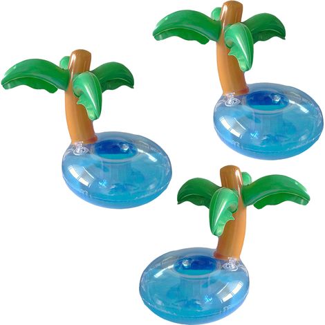 Porte-Gobelet Gonflable - PVC - Pour Piscine Et Plage - Compatible Bouteille Et Canette - Lot De 3 (1/5)
