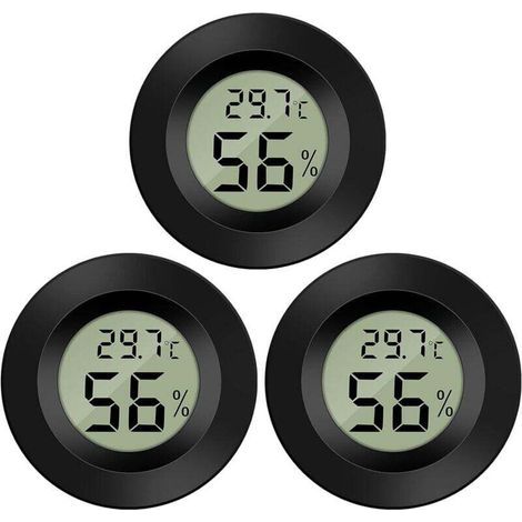 3-Pack Hygromètre Thermomètre Numérique LCD Moniteur Humidimètre Jauge pour Humidificateurs Déshumidificateurs Serre Sous-Sol Babyroom (1/5)